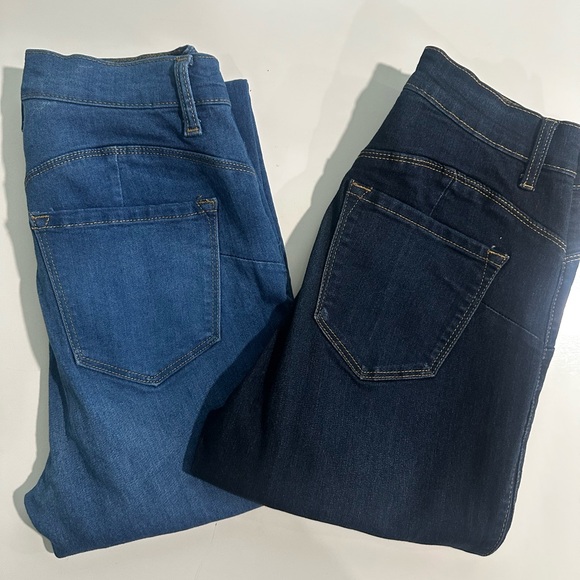 High Rise Fashion Nova Light & Dark Blue Jeans - Picture 1 of 8